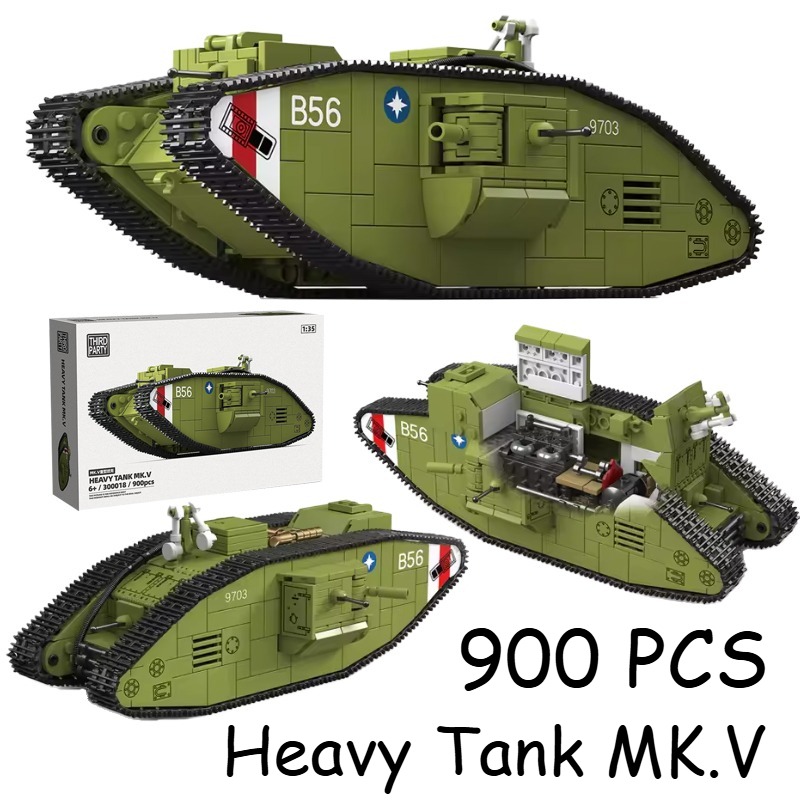 Lego Compatible Military Tank - 900PCS Eerste Wereldoorlog Zware Tank MK.V,