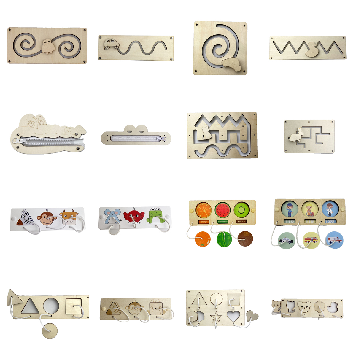 Montessori Wooden Busy Board Toddler - Zelfgemaakte Montessori Materialen Educatief Houten Speelgoed