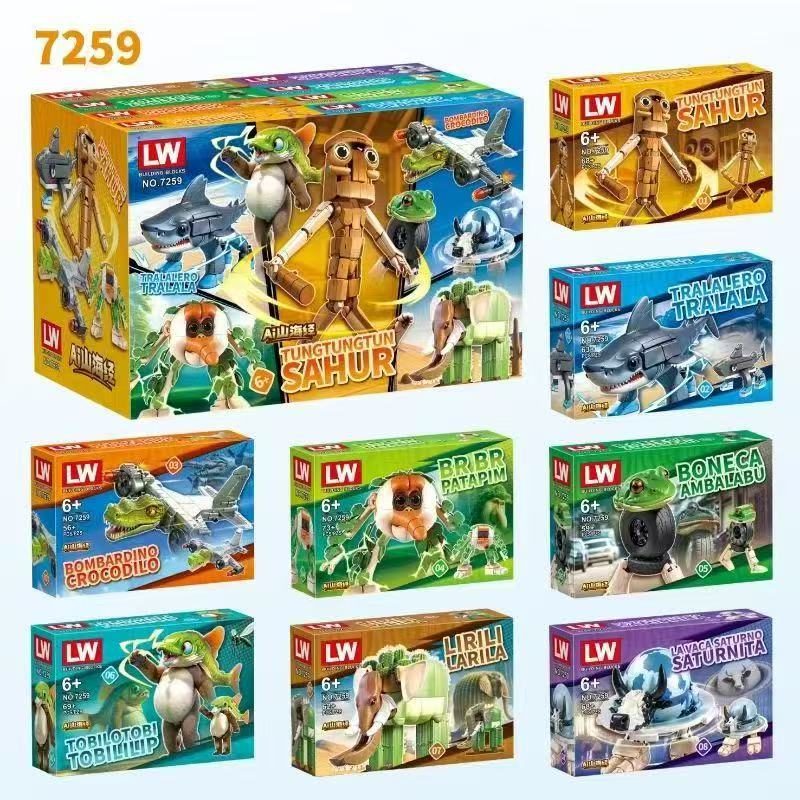 Anime Action Figure Blind Box - Anime Italiaanse Brainrot Tralalero Tralala Figuurblok