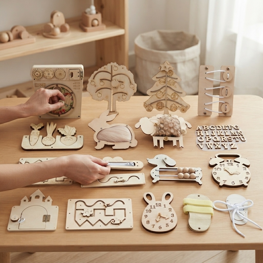 Heet Busy Board Montessori Hou - Montessori Wooden Busy Board Toddler recensie en prijs