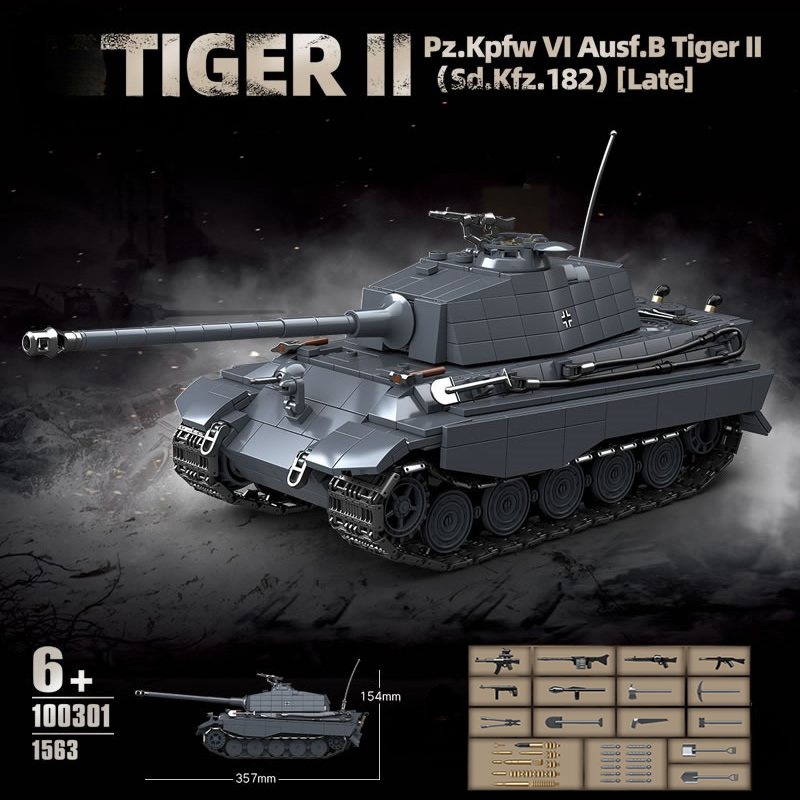 WW2 Militaire De Koning Tijger - Lego Compatible Military Tank recensie en prijs