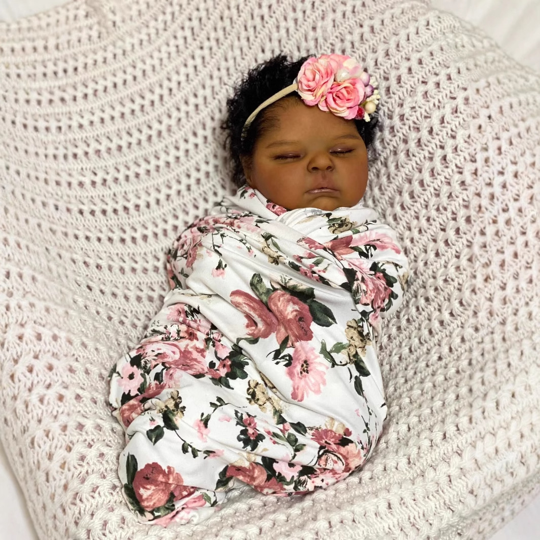 Donkere huid perziken 19 inch  - Reborn Baby Doll Silicone Realistic recensie en prijs
