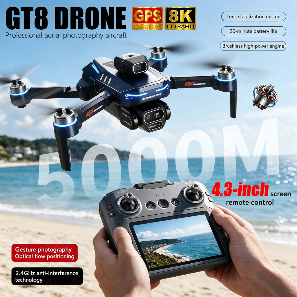 NIEUWE GT8 HD RC Drone 4K Prof - Fpv Brushless Rc Drone 4K recensie en prijs