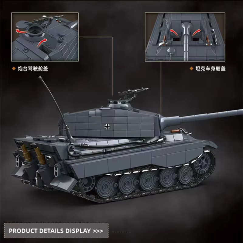 1939-1945 Militaire Z.KPFW VI  - Lego Compatible Military Tank recensie en prijs