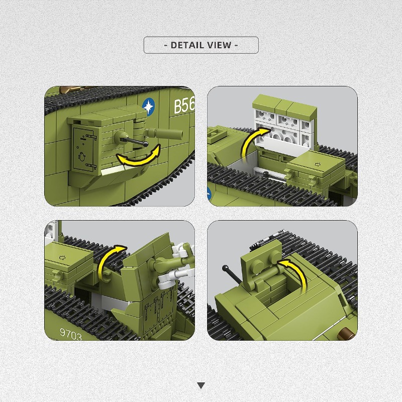 900PCS Eerste Wereldoorlog Zwa - Lego Compatible Military Tank recensie en prijs