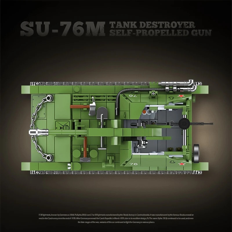 De Sovjet SU-76M Tank Destroye - Lego Compatible Military Tank recensie en prijs