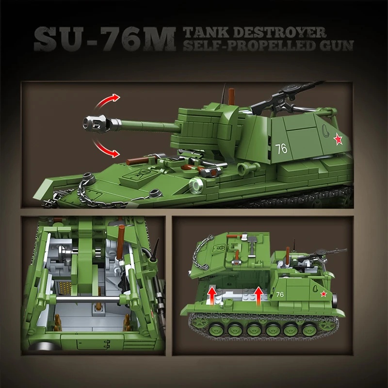De Sovjet SU-76M Tank Destroye - Lego Compatible Military Tank recensie en prijs