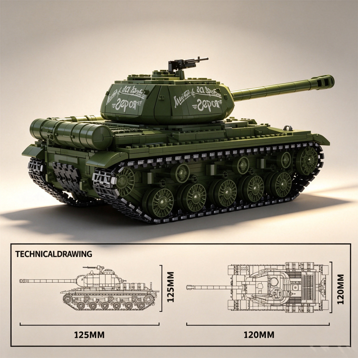 Militair Sovjet-tankmodel—IS-2 - Lego Compatible Military Tank recensie en prijs