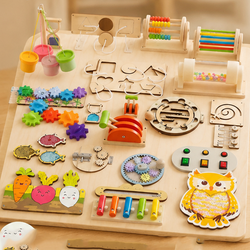 Premium Montessori Drukke Bord - Montessori Wooden Busy Board Toddler recensie en prijs
